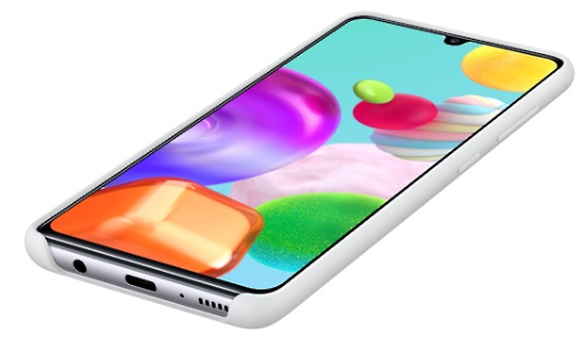 PA415TWE Silikoninis dėklas skirtas Samsung Galaxy A41 (Baltas)