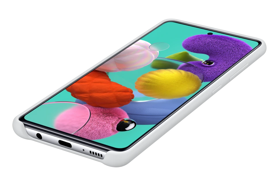 PA515TWE Silikoninis dėklas skirtas Samsung Galaxy A51 (Baltas)