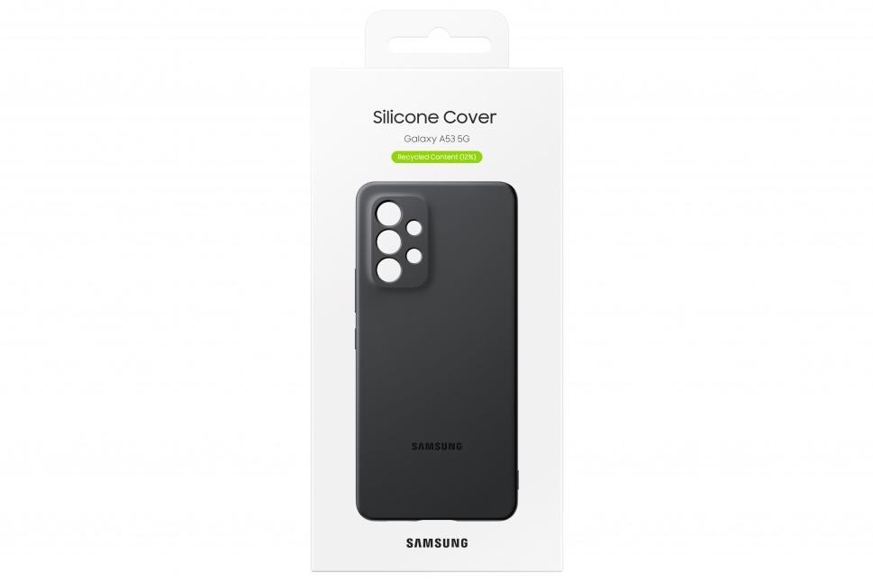 Dėklas Samsung Galaxy A53 5G silikoninis dangtelis Juodas Juodas