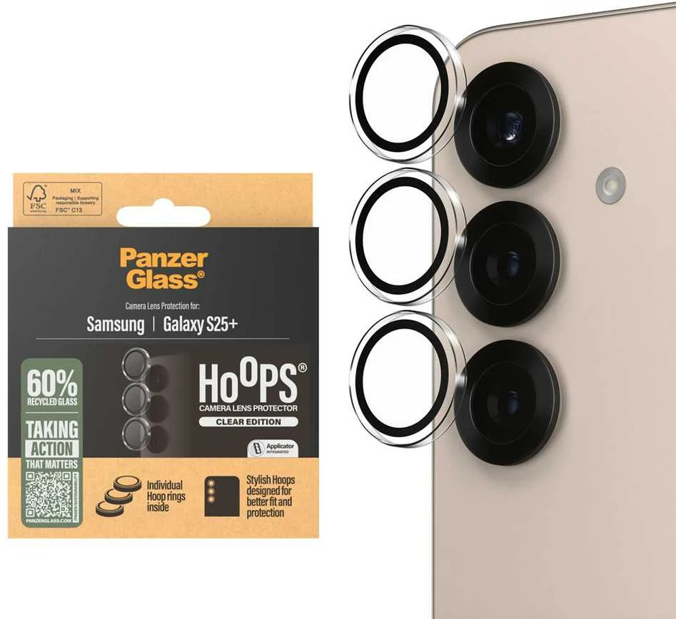 Panzer Glass PanzerGlass Hoops objektyvo apsauga Samsung Galaxy S25 Plus, skaidrus