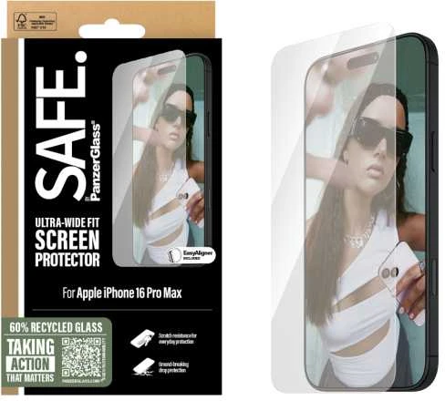Panzer Glass PanzerGlass SAFE ekrano apsauga Apple iPhone 16 Pro Max, ypač platus (skaidrus)