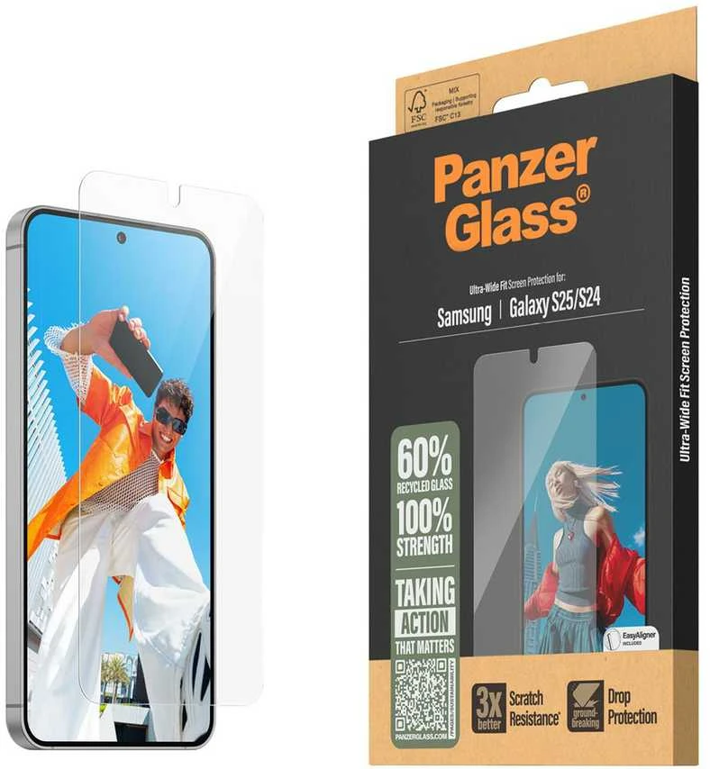 Panzer Glass „PanzerGlass“ ekrano apsauga „Samsung Galaxy S25“ itin plataus kampo, permatoma