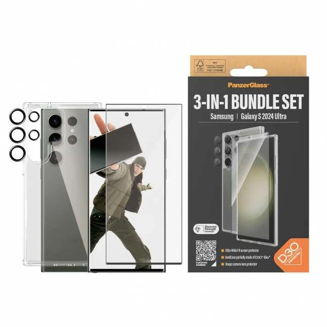 Panzer Glass PanzerGlass ekrano apsauga, skirta Samsung Galaxy S24 Ultra 5G dėklui, draugiška (skaidri)