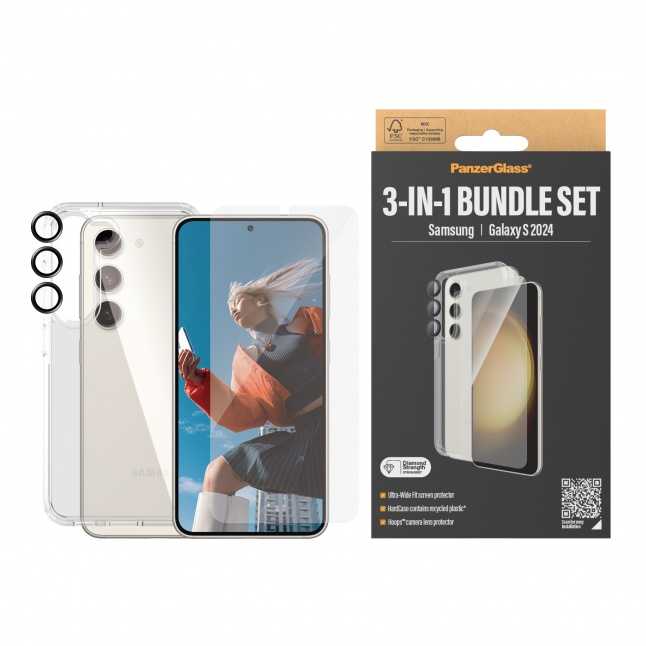Panzer Glass PanzerGlass ekrano apsauga, skirta Samsung Galaxy S24 5G dėklui, draugiška (skaidri)