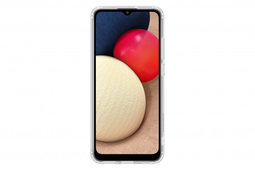 Dėklas QA026TTE minkštas skaidrus dangtelis, skirtas Samsung Galaxy A02S skaidrus (skaidrus)