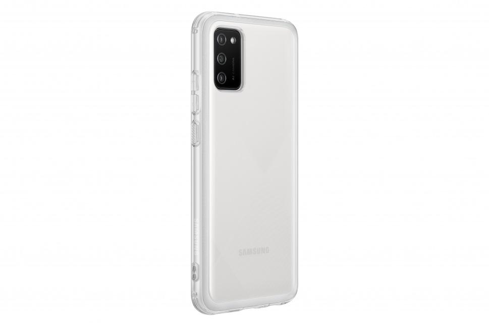 Dėklas QA026TTE minkštas skaidrus dangtelis, skirtas Samsung Galaxy A02S skaidrus (skaidrus)