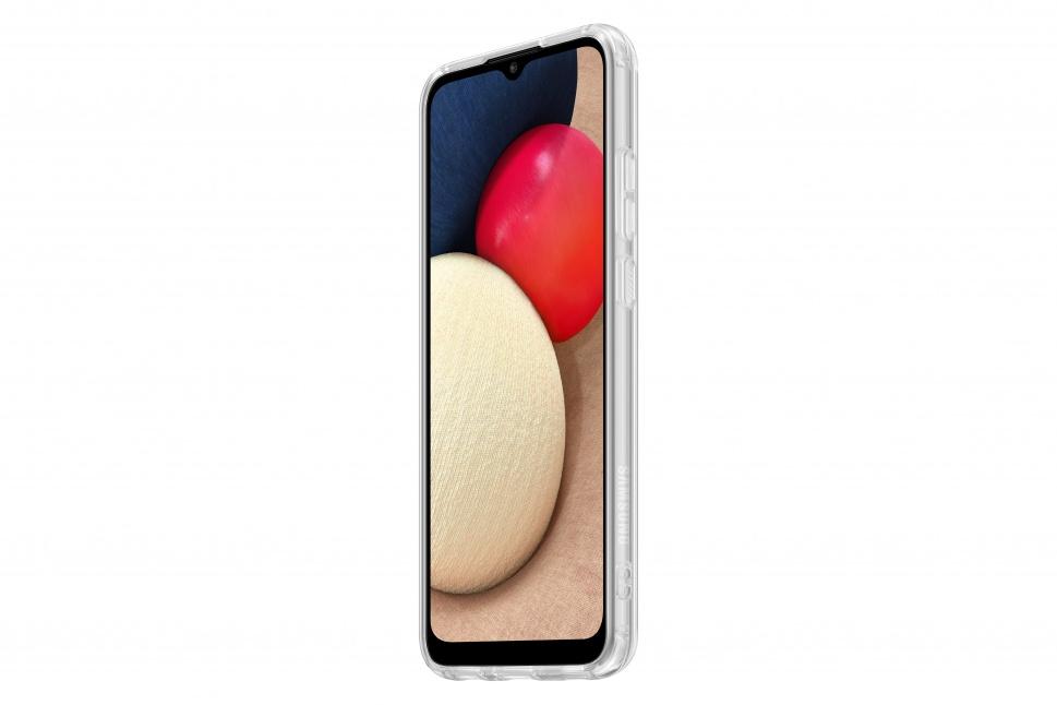 Dėklas QA026TTE minkštas skaidrus dangtelis, skirtas Samsung Galaxy A02S skaidrus (skaidrus)