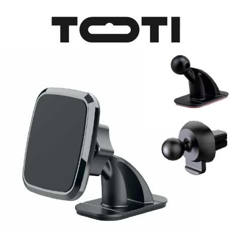 SEEK TOTI Magnetic Square Shape Car Holder with 3M Glue Mount, Juodas