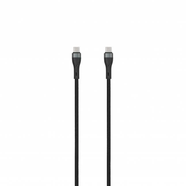 SEEK TOTI Type-C to Type-C, 2m Braided Cable 3A,Juodas