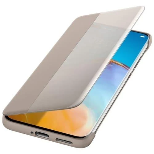 Dėklas Smart View Flip dangtelis, skirtas Huawei P40 Pro (Khaki)