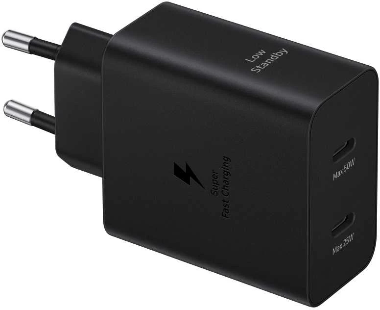T5020XBEGEU Samsung 50W Power Adapteris DuoType-C, USB, Juodas