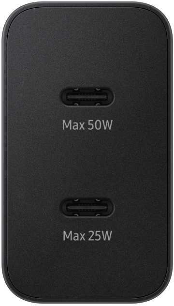 T5020XBEGEU Samsung 50W Power Adapteris DuoType-C, USB, Juodas (Juodas)