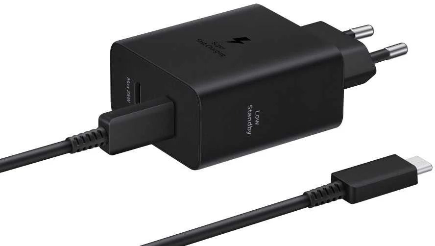 T5020XBEGEU Samsung 50W Power Adapteris DuoType-C, USB, Juodas