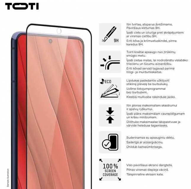 Toti Premium PREMIUM TEMPERED glass 3D screen protector full cover for Samsung Galaxy S24+/S25+