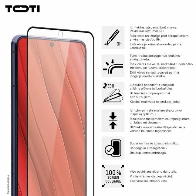 Toti Premium PREMIUM TEMPERED glass 3D screen protector full cover for Samsung Galaxy S24/S25