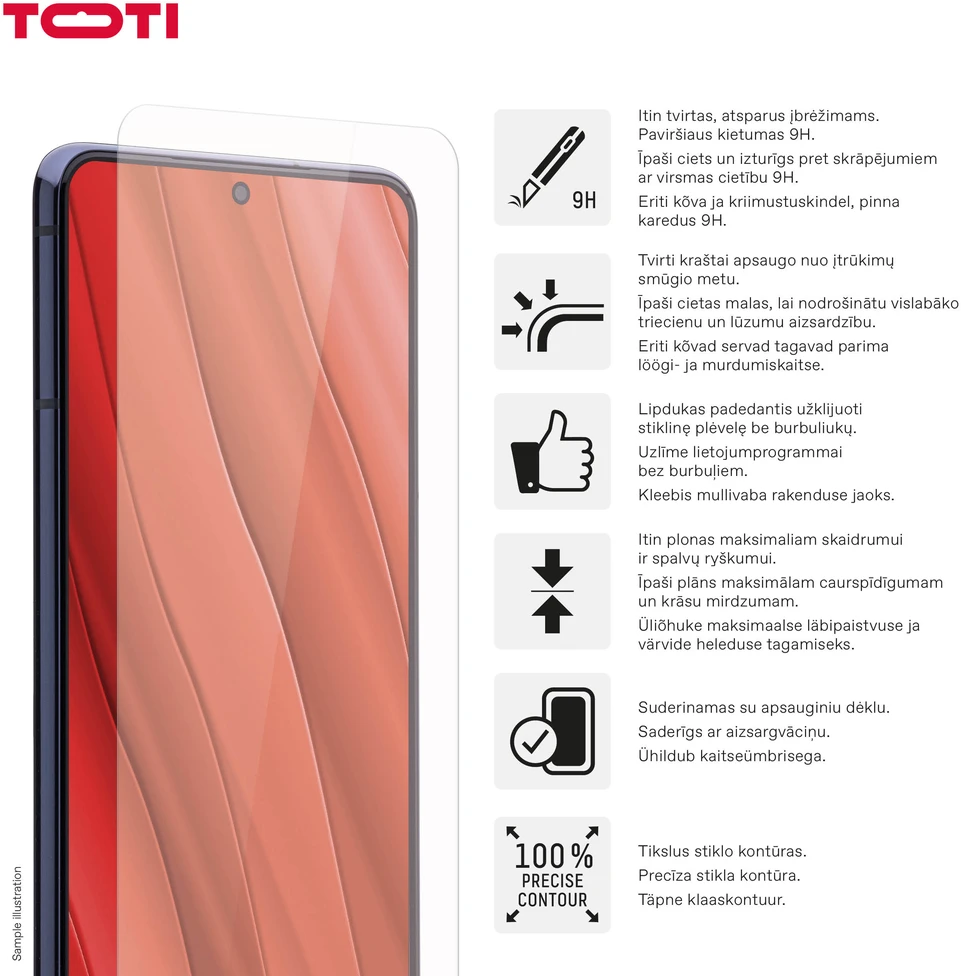 Toti TEMPERED glass 2D screen protector for Samsung Galaxy A26/A16//A17/A18, Transparent