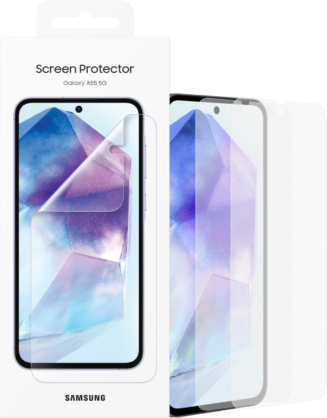 „Samsung Galaxy A55“ ekrano apsauginė plėvelė, skaidri