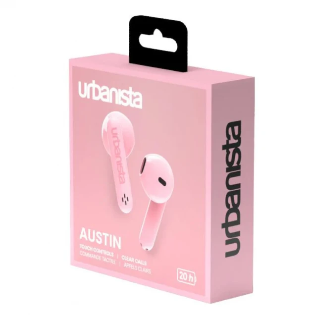 Belaidės ausinės Urbanista Austin, rožinės spalvos