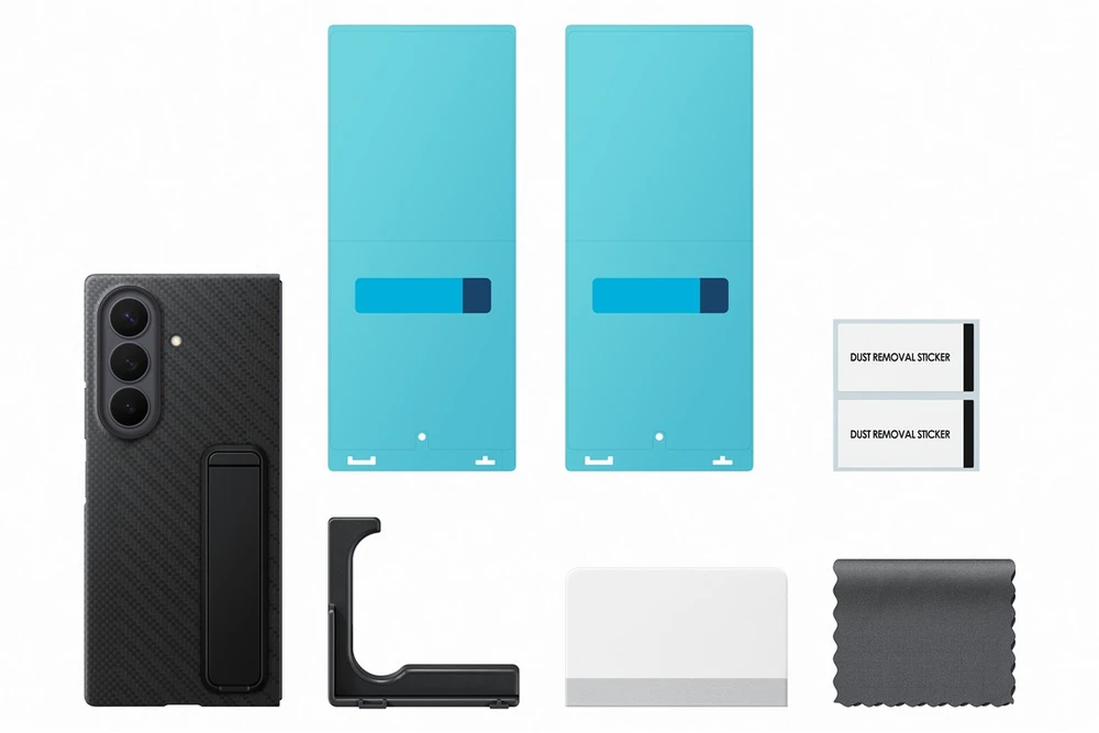Dėklas XF976SBE anglies pluošto stovas Samsung Galaxy Fold 8 Ultra, Juodas