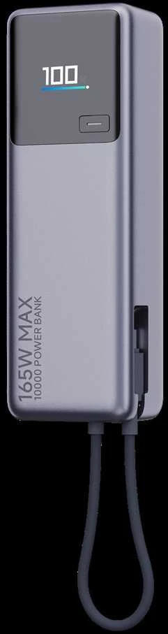 „Xiaomi 165W Power Bank“ (integruotas laidas) | 10000 mAh | USB-C | Pilka