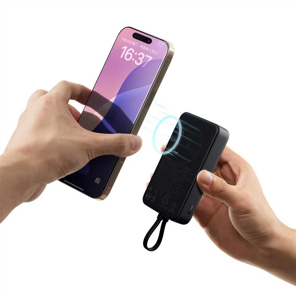 „Xiaomi“ 33 W magnetinė išorinė baterija 10000 mAh (integruotas laidas) | 10000 mAh | Pilka