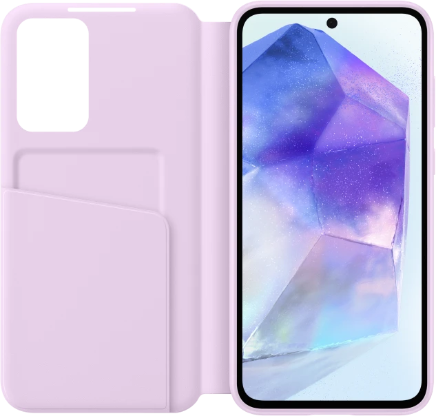 ZA556CVEGWW „Smart View“ piniginės dėklas, skirtas „Samsung Galaxy A55“, levandų spalvos (levandų spalvos)