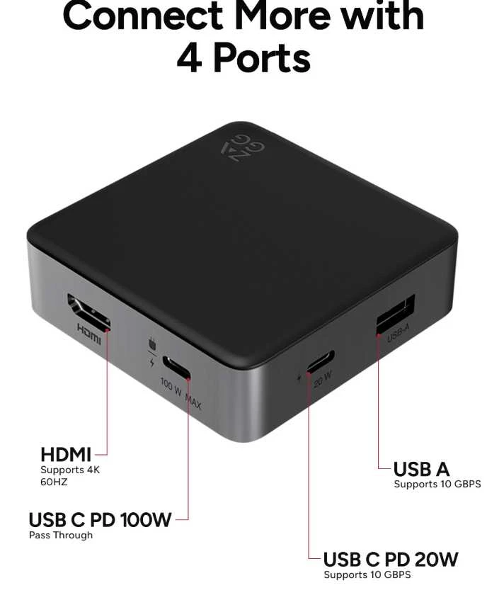 Maršrutizatorius ZAGG 4 Port Hub Juodas/Pilkas