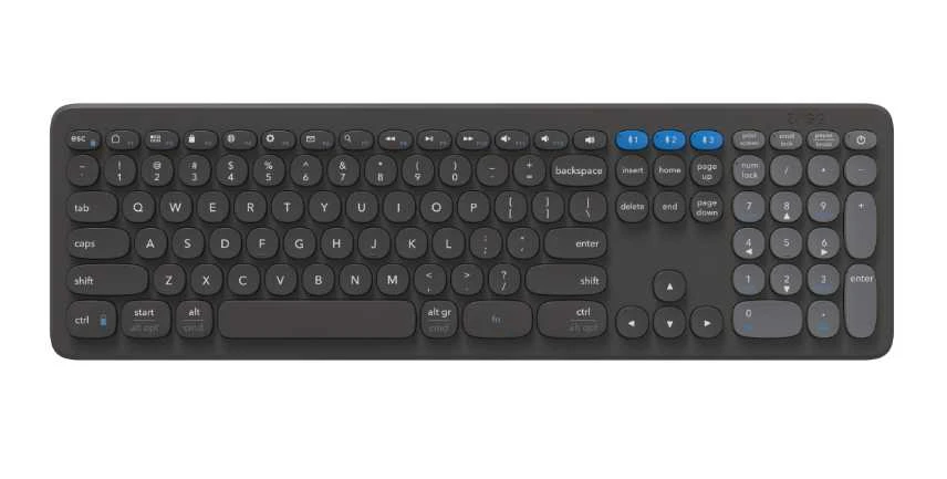 ZAGG Pro Klaviatūra 17" pilno dydžio – tamsiai pilka – „Nordic“ (belaidis įkrovimas ant kilimėlio)