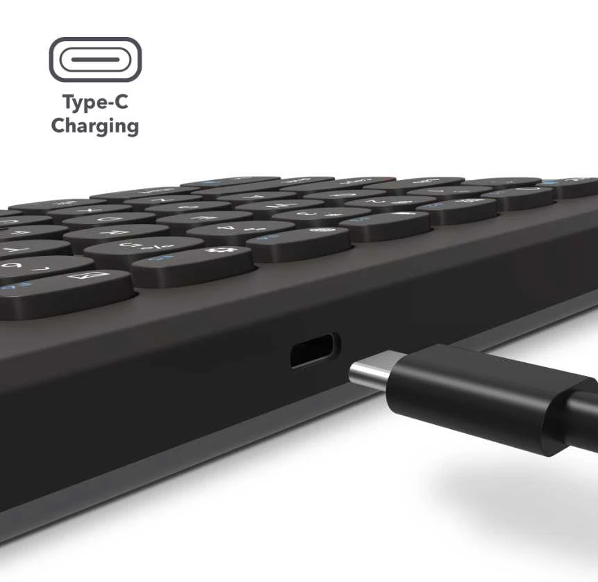 ZAGG Pro Klaviatūra 17" pilno dydžio – tamsiai pilka – „Nordic“ (belaidis įkrovimas ant kilimėlio)