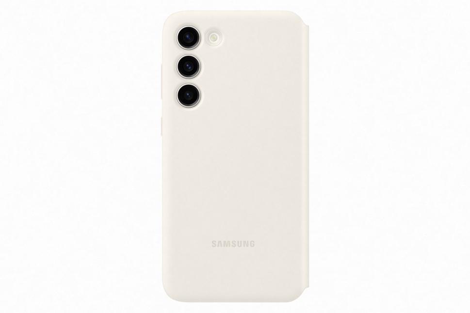 Dėklas Samsung Galaxy S23+ Smart View Wallet Case Kremas