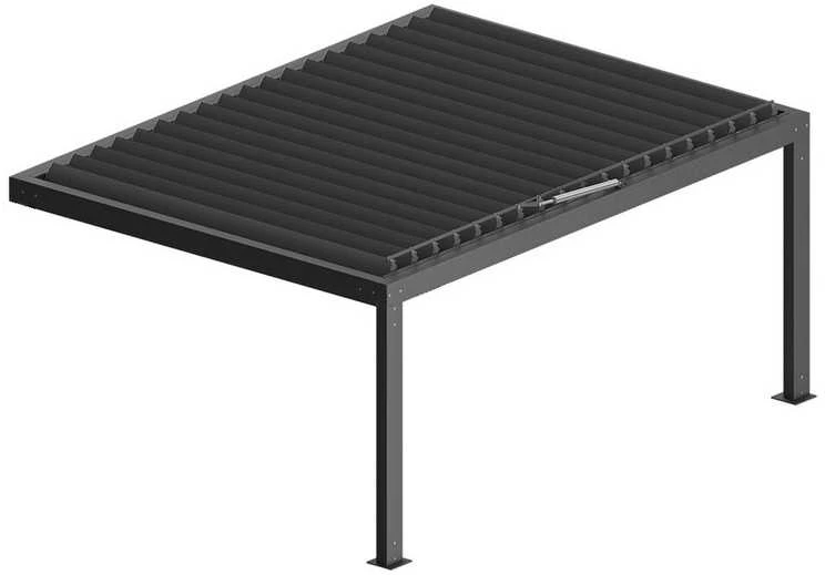 Pergola Bioclimatic: 3000x4000 mm, su LED, montuojama prie sienos