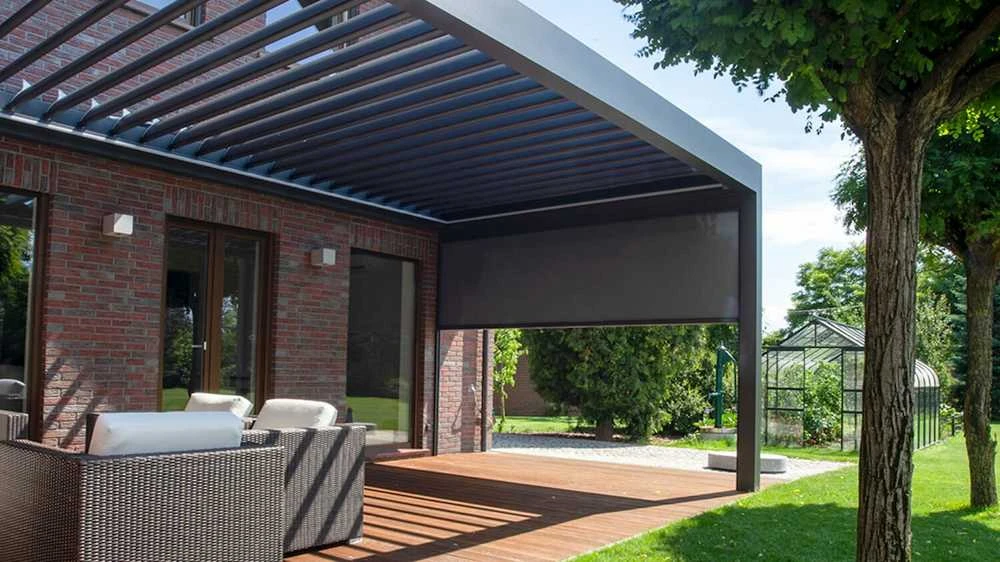 Pergola Bioclimatic: 3000x6000 mm, be LED, laisvai pastatoma