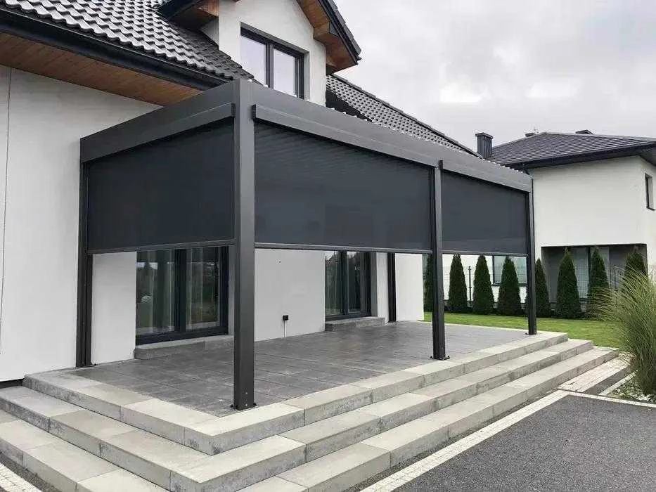 Pergola Bioclimatic: 4000x5000 mm, be LED, laisvai pastatoma