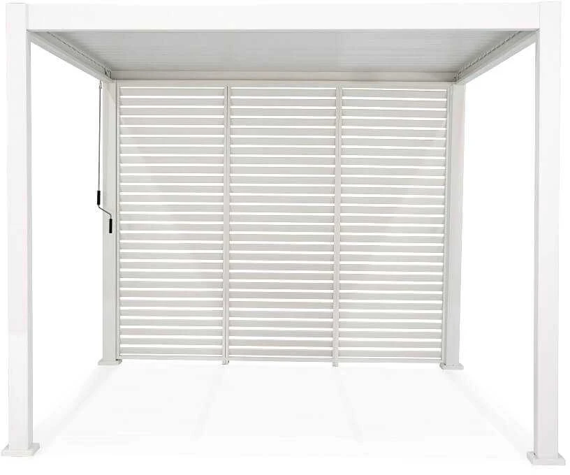 Žaliuzių sienelė stoginei Pergola PREMIUM 3 m baltos spalvos