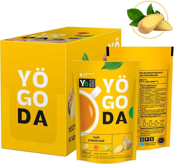 YOGODA IMBIERINĖ ARBATA 50g x12 vnt.