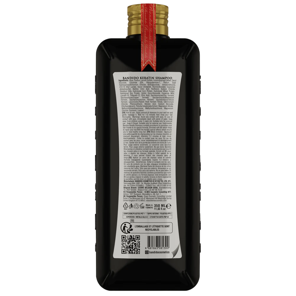 Bandido Cosmetics Bandido Keratin Šampūnas Plaukų šampūnas, 350ml