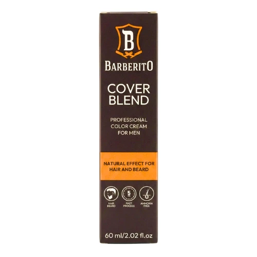 Barberito Cover Blend For Men Tonuojantis kremas plaukams ir barzdai, 5 šviesiai rudas, 60 ml