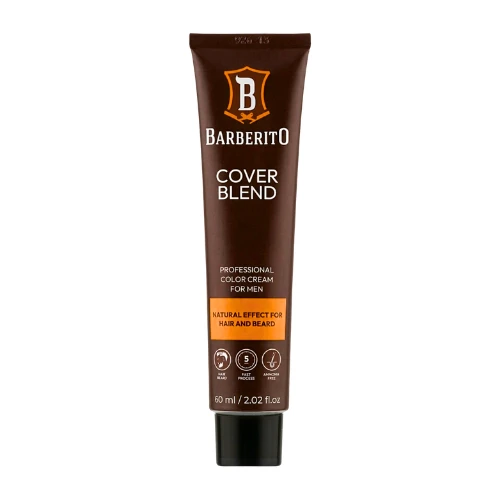 Barberito Cover Blend For Men Tonuojantis kremas plaukams ir barzdai, 2 Very Dark Brown, 60 ml