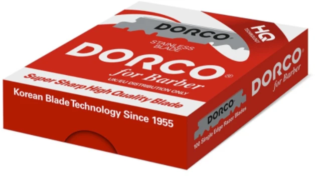 Dorco Raudona Single Edge Razor Blades Vienašmeniai skutimosi peiliukai, 100 vnt.