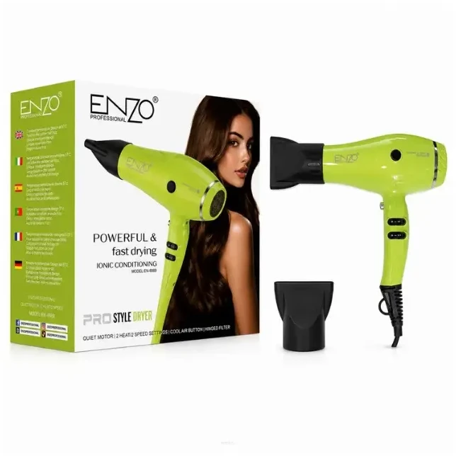 ENZO Professional EN-8889-G Plaukų džiovintuvas su jonizacija, Žalias, 1845 W