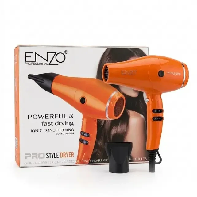 ENZO Professional EN-8889-O Plaukų džiovintuvas su jonizacija, Oranžinis, 1845 W