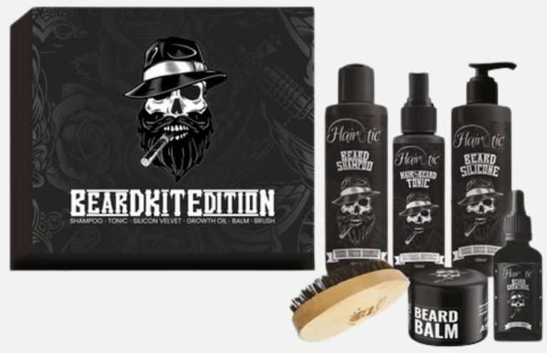 Hairotic Men Hairotic Beard kit Edition 6 in 1 Barzdos priežiūros rinkinys, 1vnt.