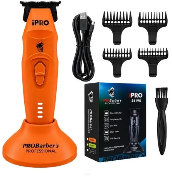 Ipro Probarbers iPRO Hair Trimmer Belaidis plaukų trimeris S8195, Oranžinis