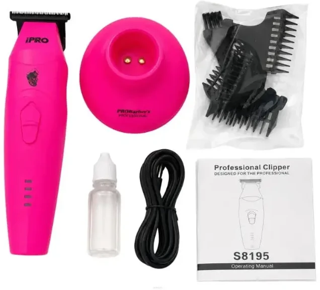 Ipro Probarbers iPRO Hair Trimmer Belaidis plaukų trimeris S8195, Rožinis
