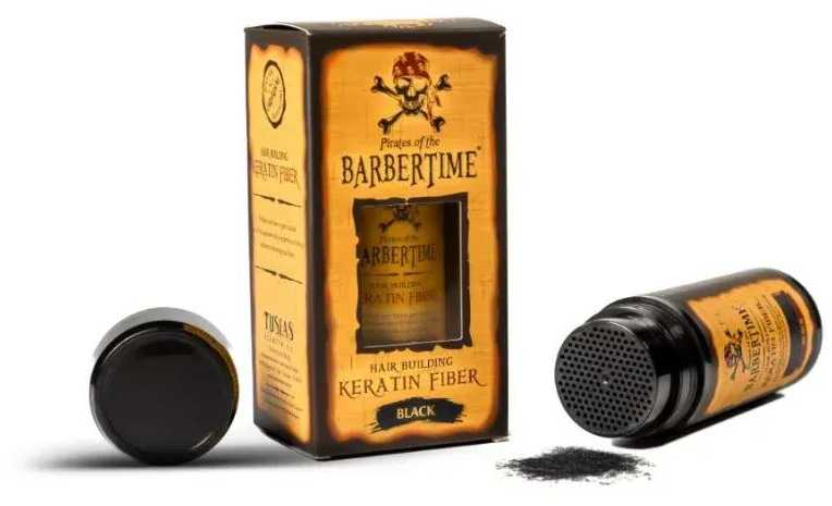 Pirates of the BARBERTIME Barbertime Hair Building Keratin Fiber Plaukų tankinimo pudra, Juodas, 21 g