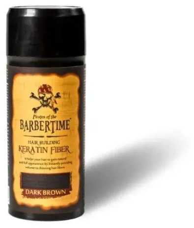 Pirates of the BARBERTIME Barbertime Hair Building Keratin Fiber Plaukų tankinimo pudra, Dark Brown, 21 g