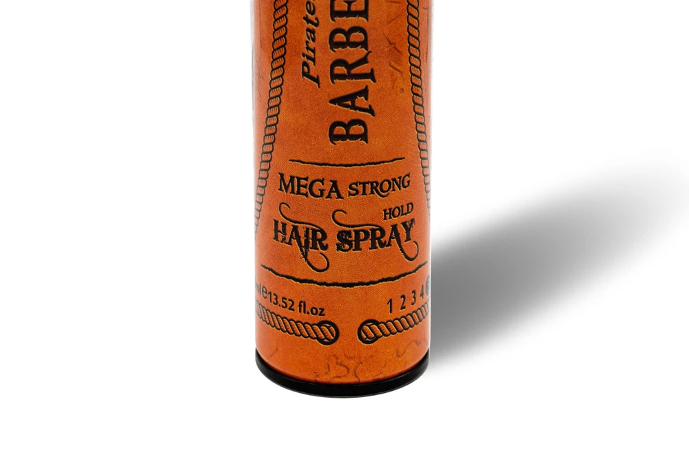 Pirates of the BARBERTIME Barbertime Mega Strong Hold Purškiklis Itin stiprios fiksacijos plaukų lakas, 400 ml