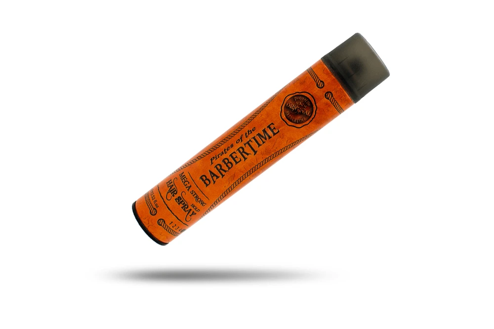 Pirates of the BARBERTIME Barbertime Mega Strong Hold Purškiklis Itin stiprios fiksacijos plaukų lakas, 400 ml