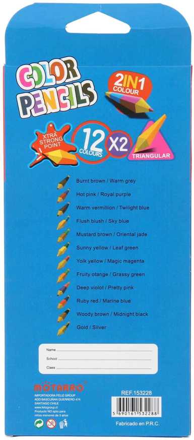 Dvipusiai spalvoti pieštukai „Star Color“ 12 × 2