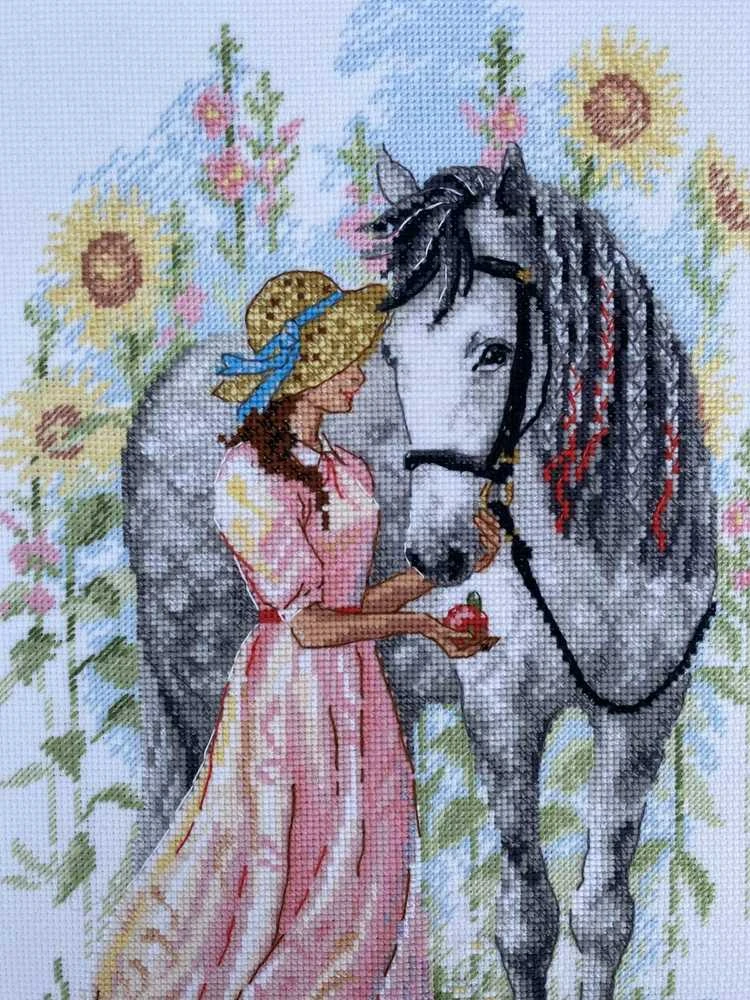 Riolis Kryželių siuvinėjimo rinkinys Horse Girl 21x30 SR2071